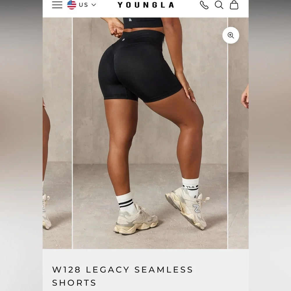 NWT YoungLA W128 LEGACY SEAMLESS SHORTS - Picture 4 of 14